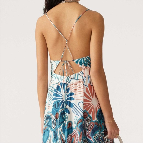 NWT Ba&sh Joyce Turquoise Strappy Size Small Maxi Dress - Picture 3 of 10